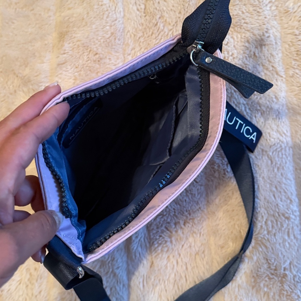 Nautica Diver Nylon Small Crossbody Bag Purse Adjustable Shoulder Strap Mauve - Picture 7 of 13